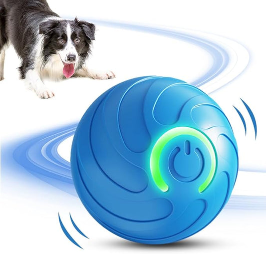 Interactive Dog Ball, 2026 Upgraded Activated Automatic Rolling Balls for Dogs, Self Moving Vibrating Smart Jumping Bouncing and Rotating Pets Toy to Keep Them Busy (New-Blue)