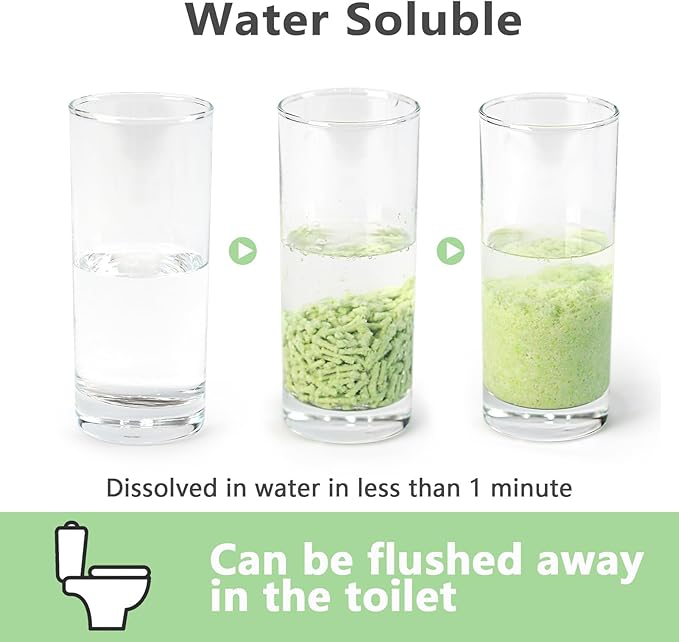 Tofu Cat Litter - Strong Clumping, Ultra Absorbent, Odor Control, Flushable, Low Tracking, Low Dust Tofu Litter Pellets 4 Packs/24LB (Green Tea)