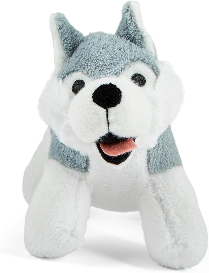 Jeffers Pet Animal Cuddlers Plush Dog Toy with Squeaker, 8" – Soft, Interactive Puppy Toy for Small & Medium Breeds, Indoor or Outdoor Play, Fetch, Snuggle, Great Gift for Christmas - Gray Husky