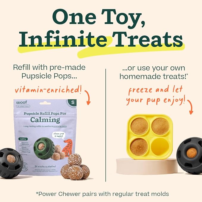 WOOF Power Chewer Pupsicle - Durable, Long-Lasting Dog Chew Toys for Aggressive Chewers - Keep Your Pup Busy - Easy to Clean - Toys for XL Dogs 75 lbs and Up