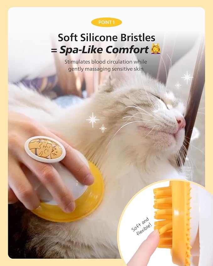 [PETHROOM] Cat Brush for Shedding Cats,Dogs, Kitten | Gentle Deshedding & Grooming Tool for Short or Long Hair | Safe Massage Brush for Sensitive Skin | Sturdy, Durable, and Portable