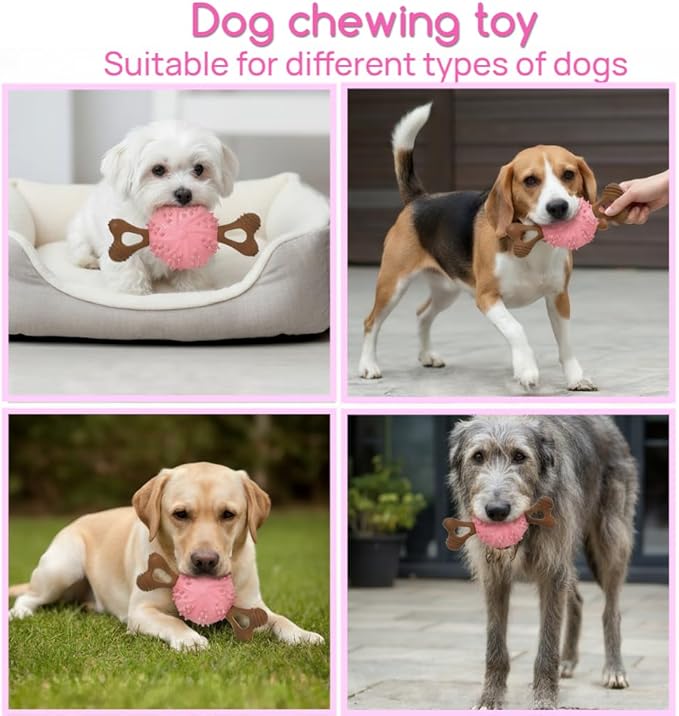 Indestructible Dog Chew Toy, Durable Chew Toy for Small and Medium Dogs, Interactive Bone Toy to Keep Dogs Busy, Teeth Cleaning Toy, Multifunctional Dog Toy for Treats/Cleaning/Chewin