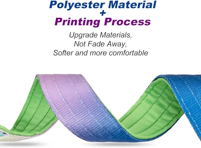 TSPRO Premium Dog Collars Tactical Dog Collar with Handle and Heavy Duty Quick-Release Metal Buckle Durable Thick and Adjustable for Medium to Large Dogs (Cyan Gradient M)