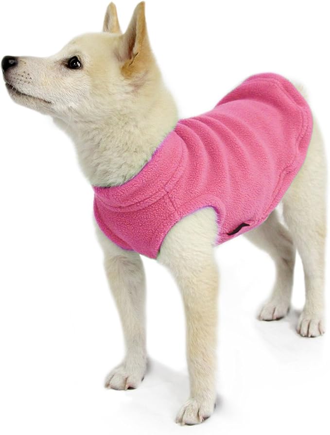 Gooby - Stretch Fleece Vest, Pullover Fleece Vest Jacket Sweater for Dogs, Pink, Medium