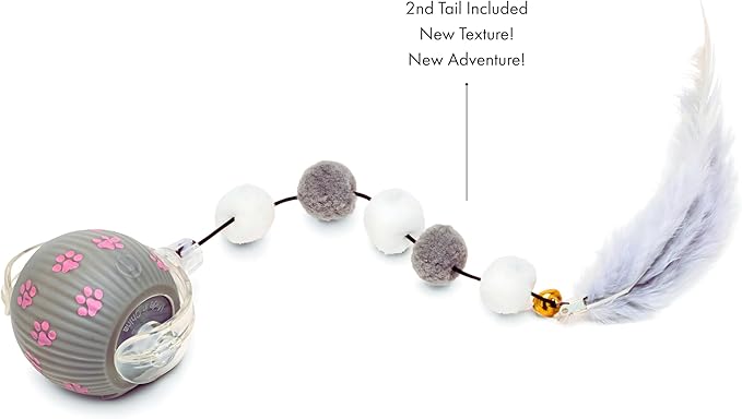 Interactive Cat Toys for Indoor Cats | Premium Quality with 3 Detachable Tails | Automatic Speed Modes with Real-Motion Movement | Rechargeable | Fun for Bored Adult Cats and Kittens