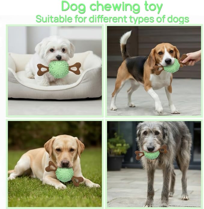 Indestructible Dog Chew Toy, Durable Chew Toy for Small and Medium Dogs, Interactive Bone Toy to Keep Dogs Busy, Teeth Cleaning Toy, Multifunctional Dog Toy for Treats/Cleaning/Chewing