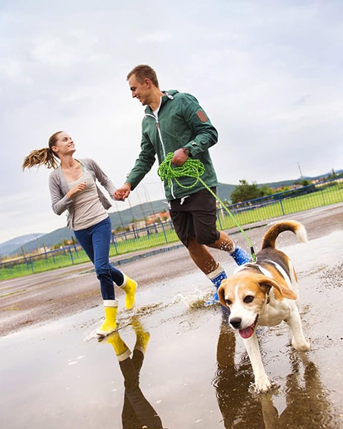 100FT Extra Long Dog Leash for Dog Training, Reflective Threads Check Cord Dog Leash, Heavy Duty Dog Lead for Large Medium Small Dogs Outside Walking, Playing, Camping, or Yard