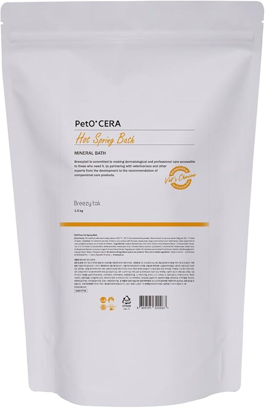PetO’Cera Hot Spring Bath for Dogs, Alps Onsen Water, Soothes Dry, Itchy, Inflamed Skin, Conditions Coat, Anti-Lick Paw Soak, Hypoallergenic, Tear-Free, No-Rinse Dog Spa, 1.05oz, Dog Grooming, 3.3 lbs