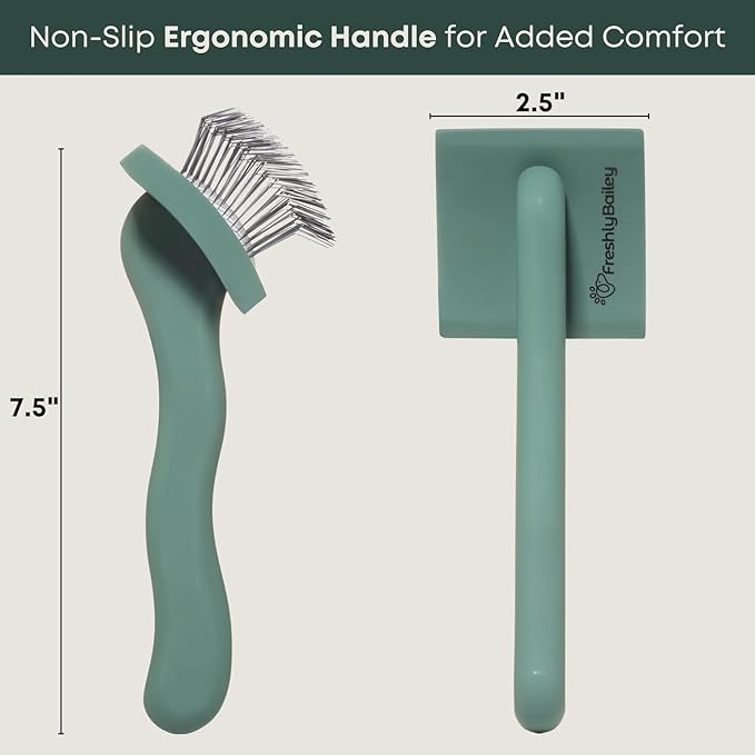 Freshly Bailey Doodle Brush for Goldendoodle, Poodle, and Labradoodle Coats - Best Slicker for Dogs With Wavy & Curly Hair - Detangle & Fluff Like a Pro - Grooming Must Haves (Small)