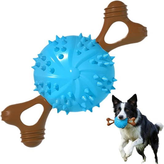 Indestructible Dog Chew Toy, Durable Chew Toy for Small and Medium Dogs, Interactive Bone Toy to Keep Dogs Busy, Teeth Cleaning Toy, Multifunctional Dog Toy for Treats/Cleaning/Chewin