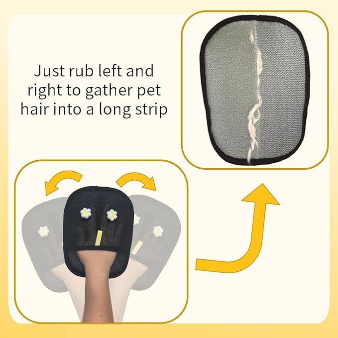 Reusable Electrostatic Pet Hair Removal Glove for Dogs & Cats, Extra Large Thickened Pet Grooming Magic Mitt for Furniture, Sofa & Clothes