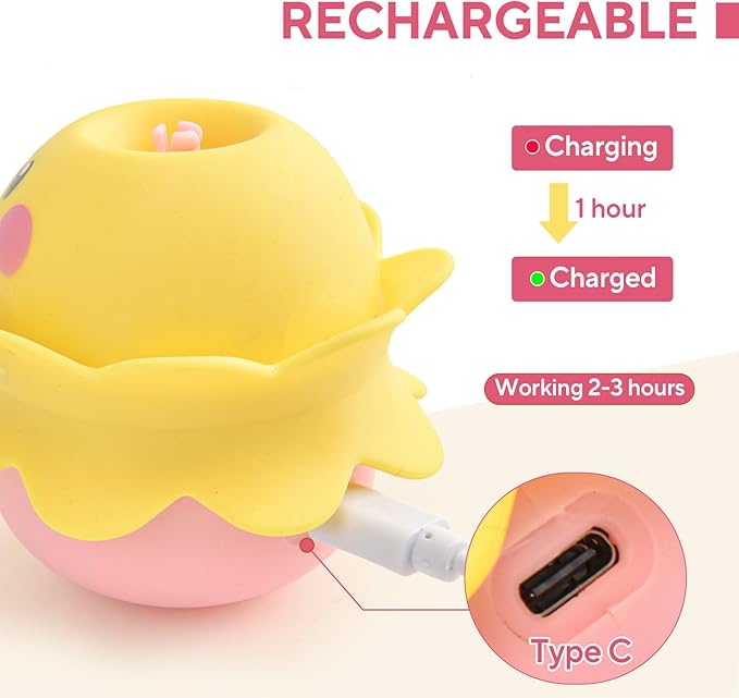 Interactive Automatic Cat Feather Toy, Rotating with LED Light, Rechargeable Electronic Chirping Toys for Indoor Cats, Yellow