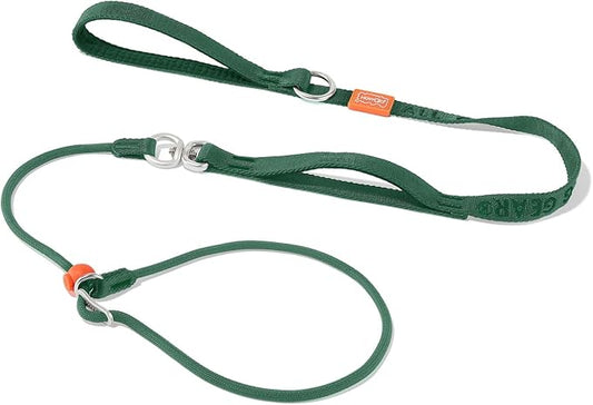 Slip Lead Dog Leash with Double Handles | Reflective Dog Training Lead with 360° Swivel Anti-Tangle | Heavy-Duty Leash and Collar for Large Medium and Small Dogs No-Pull Walking (Green, 5.5FT)