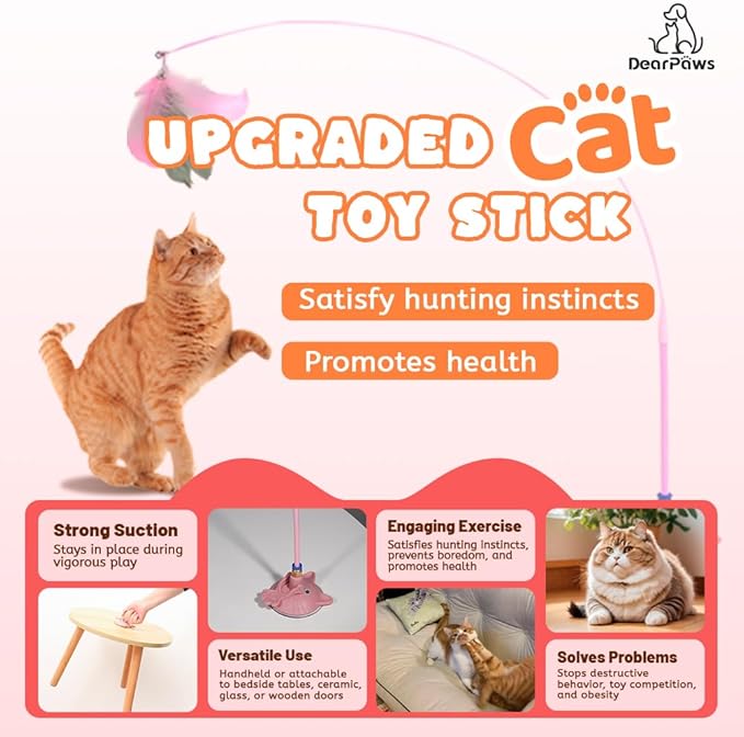 3-in-1 Cat Toy and Cat Window Perch, Window-Mounted Hammock with Scratching Board, Interactive Teaser Wand, Smart Ball with LED Lights