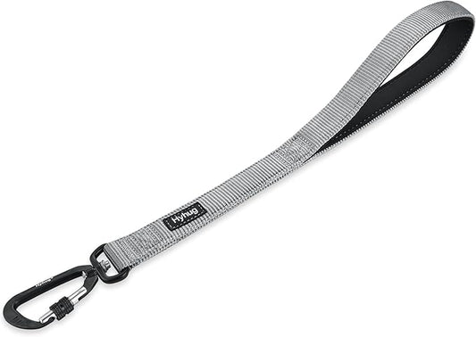 Hyhug Short Dog Leash Heavy Duty Nylon with Comfortable Padded Handle, Durable Training Pet Leashes for Small Medium Large Dogs(18 Inches, Sleet Gray)