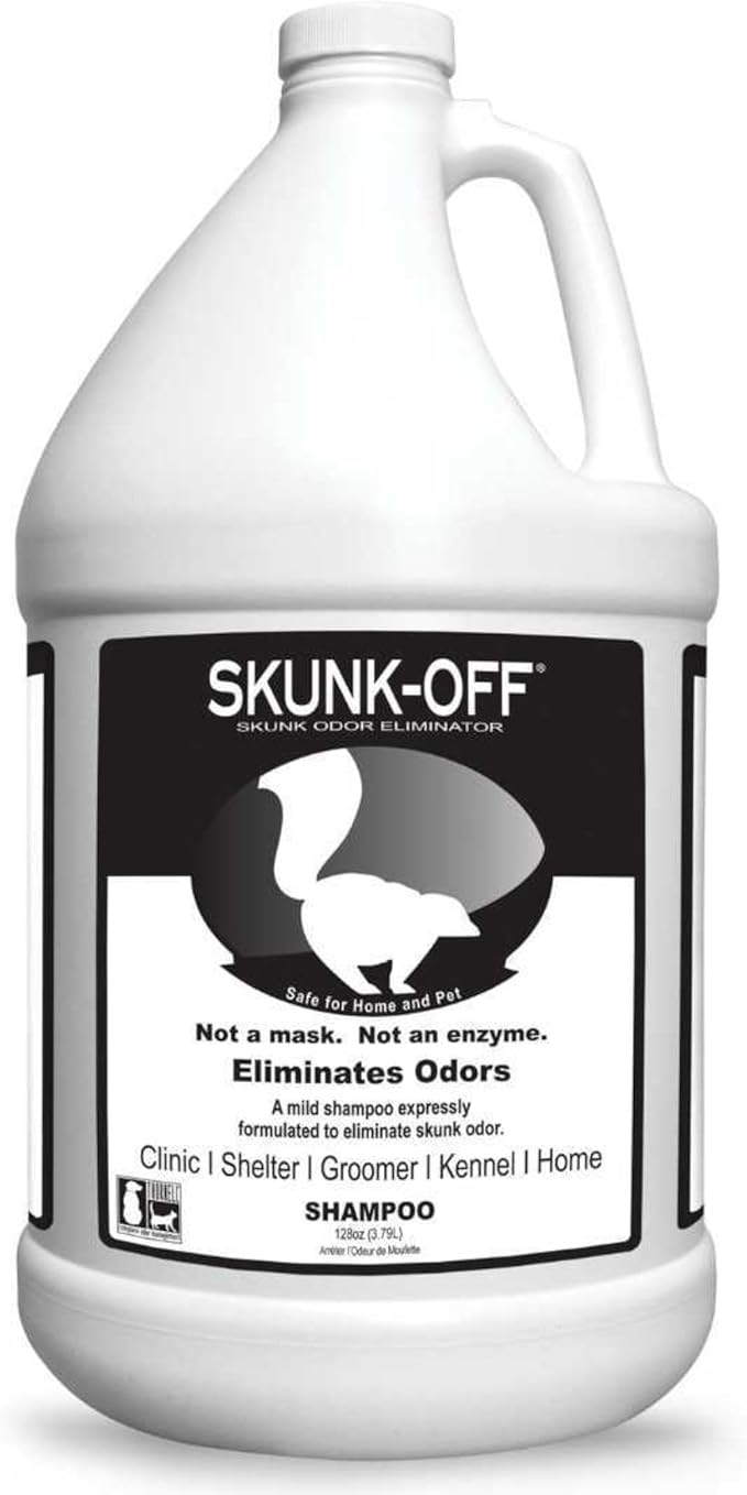 Odorcide Skunk Off Pet Shampoo – Ready to use Skunk Odor Remover for Dogs, Cats, Carpet, Car, Clothes & More – Skunk Shampoo Non-Enzymatic Formula (1 Gallon)