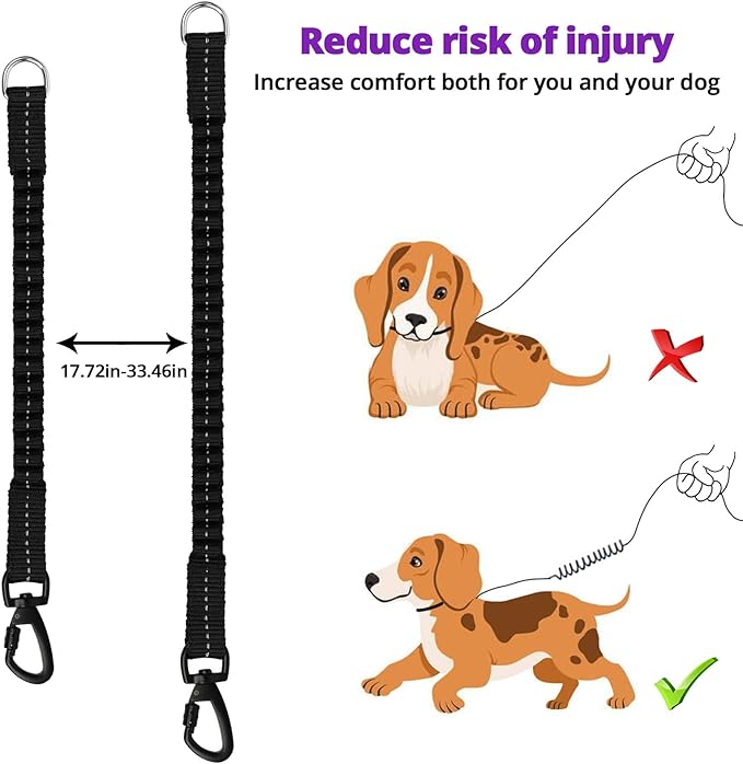 Long Dog Leash 50 FT: Heavy Duty Rope Leashes for Dogs Training with Swivel Lockable Hook Reflective Threads Bungee and Padded Handle - Dog Lead for Large Small Medium Dogs Outside Walking Hiking