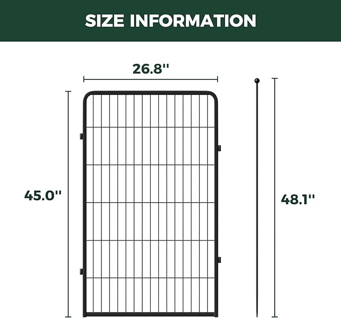 FXW Rollick Unleashed Dog Playpen for Indoor, Yard, RV Camping, 45 inch 2 Panels for Large Dogs, Black│Patented