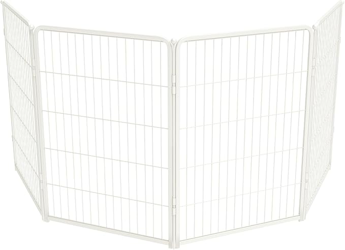 FXW Homeplus Unleashed Indoor Dog Playpen - Stress-Free and Safe Play, Heavy Duty 40 Inch 4 Panels Dog Pen for Medium and Large Dogs, White│Patented