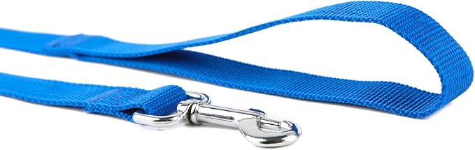 Nylon Dog Training Leash, Traction Rope, 4Ft /5 Foot /6 Feet Long, 5/8 inch 3/4 Inch 1 Inch Wide, for Small and Medium Dogs (1'' x 7 FT, Blue)
