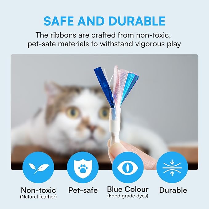 ALL FOR PAWS Cat Toy Replacements, Random Poping Ribbon for 3in1 Interactive Toys for Indoor Cats, 2PACK(Ribbon)