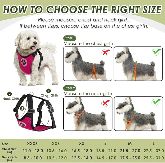 SlowTon Dog Seat Belt Harness for Car, Dog Car Harness Adjustable Mesh Breathable & Dog Seatbelt Safety Tether with Elastic Bungee for Small Medium Large Pets(Fuchsia, Double Clip, L)
