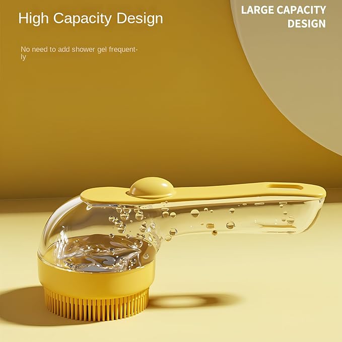 6pcs Dog Bath Brush & Finger Toothbrush Set - Pet Grooming Scrubber with Shampoo Dispenser for Puppy, Cat, Small Breed - Dog Washing Brush for Bathing, Teeth Cleaning & Massage