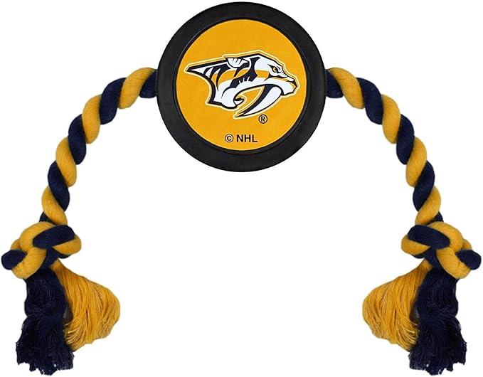 Pets First NHL Nashville Predators Puck Toy for Dogs & Cats. Play Hockey with Your Pet with This Licensed Dog Tough Toy Reward!