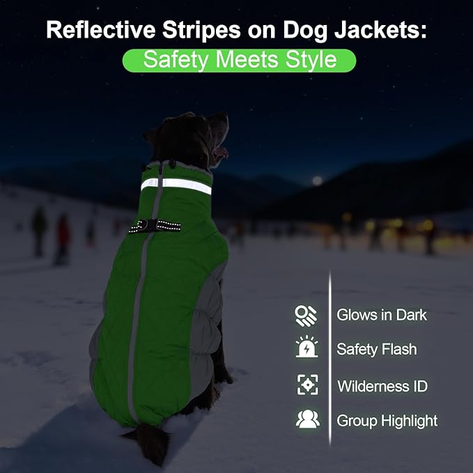 Warm Dog Coats For Large Dogs, Waterproof Dog Jacket With Harness, Zipper Clousure, Fleece Lining, Turtleneck, For Cold Weather Outdoor Walks, Pet Snowsuit For Beagle, Cocker Spaniel, Corgi- XL