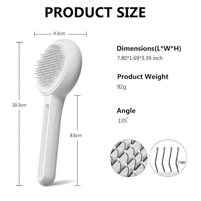 Cat Dog Brush For Shedding,Skin Friendly Self Cleaning Shedding Grooming Brush,Deshedding and Hair Removal for Long and Short Haired Pets,Massage Removes Loose Fur