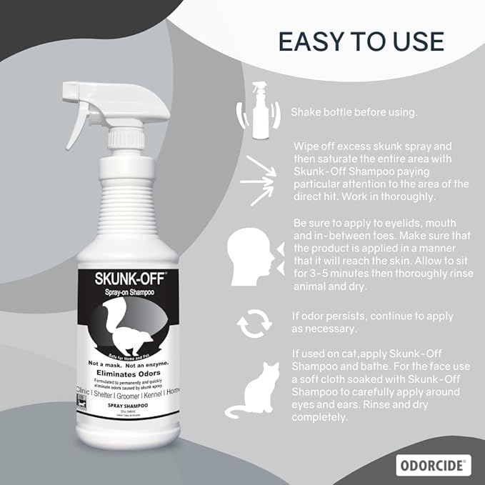 Odorcide Skunk-Off Shampoo Spray, 32 Ounce