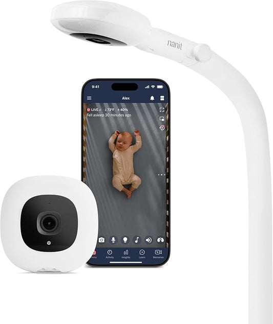 Nanit Pro Smart Baby Monitor - 1080p Wi-Fi Video Camera, 2-Way Audio, See Your Baby from Anywhere, Sound/Motion/Cry Notifications, Night Vision