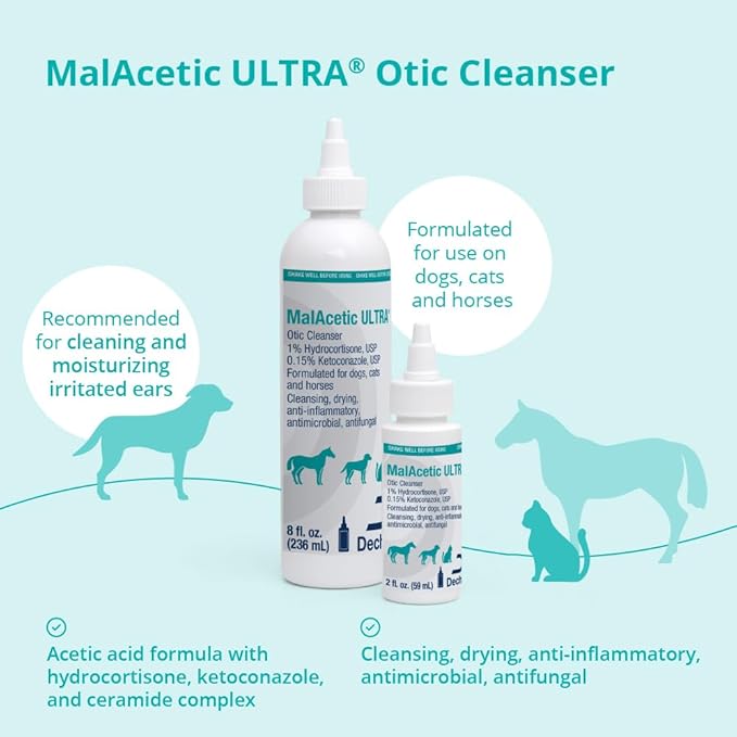 Otic Cleanser for Dogs, Cats, and Horses, 2 oz