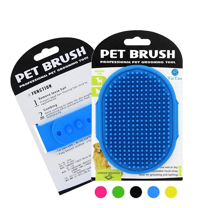 Self Cleaning Slicker Brush, Dog Cat Bunny Pet Grooming Shedding Brush, Easy to Remove Loose Undercoat, Pet Massaging Tool Suitable for Pets with Long or Short Hair (Blue)