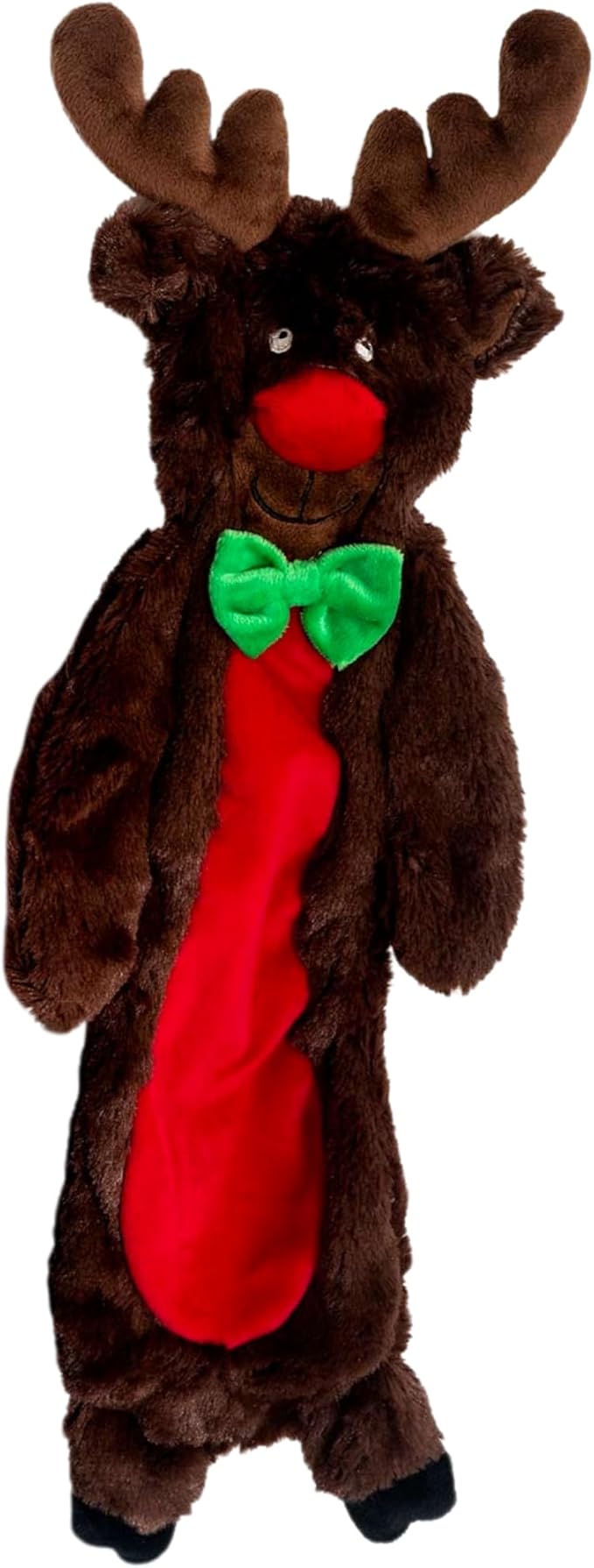 Jeffers Pet Plush Dog Toy with Squeaker, Christmas Reindeer 12"- Durable & Safe for Puppies & Dogs, Holiday Stocking Stuffer, Soft Interactive Play, Fetch & Tug Pet Toy, Best Gift for Active Games