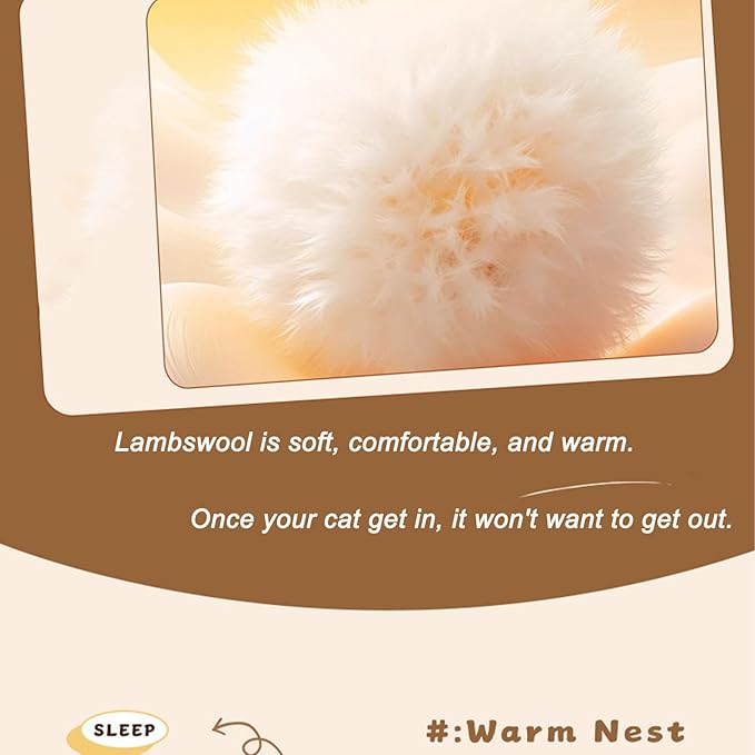 Cat Bed Cave-cat beds for Indoor Cats,Soft and Comfortable,Warm nest,Cute cat House,Semi-Enclosed cat Bed,Kitty pet hut,Hideaway,Winter Cat House (Basic)