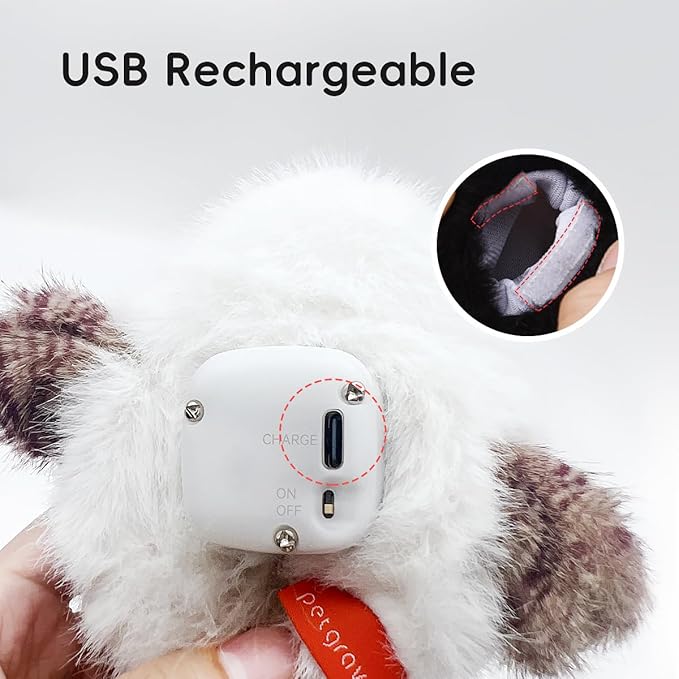 Petgravity Flapping Bird Cat Toy, Lifelike Chirp Tweet Kitten Toy, Rechargeable Touch Activated Cat Toy Interactive Catnip Toy Exercise Toys for All Breeds 5.1" (Gray)