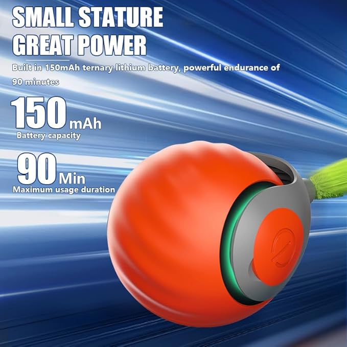 Interactive Cat Toys for Indoor Cats, 2Packs and 4 Tails Automatic Moving Cat Toys Ball,Cat Toy,Two Speed Tails Adjustment (Orange + Blue)