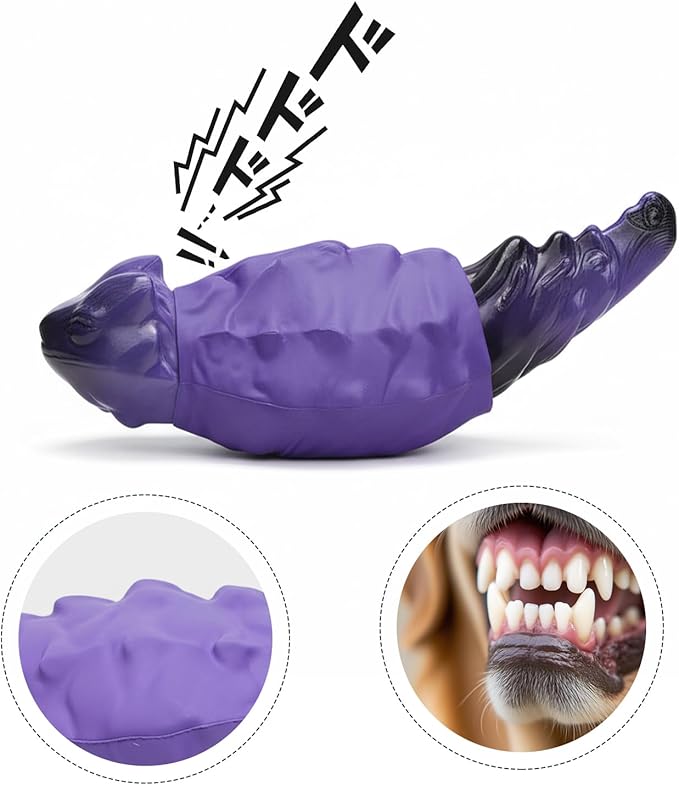 Dog Chew Toys for Aggressive Chewers, Indestructible Lizard Shape Tough Dog Toy with Natural Scents, Durable Chew Bones to Keep Large Dogs Busy, for Super Chewers 20-80Lbs - Peanuts