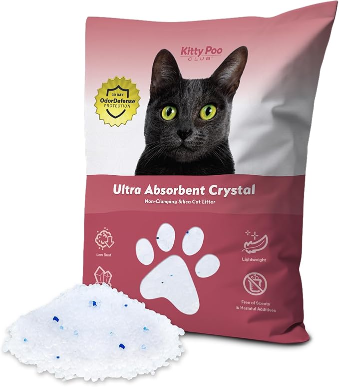 Crystal Silica Cat Litter – Lightweight, Low-Dust, Fast-Absorbing Litter with Extended Odor Protection