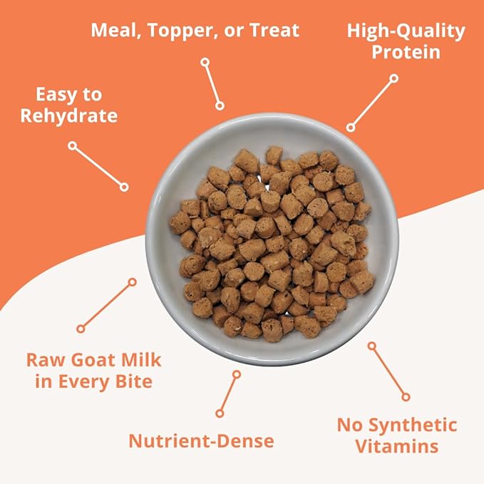 Quest Cat Food Freeze-Dried Raw Bite-Sized Nuggets - Pork Recipe - Raw Food for Cats - 10 oz