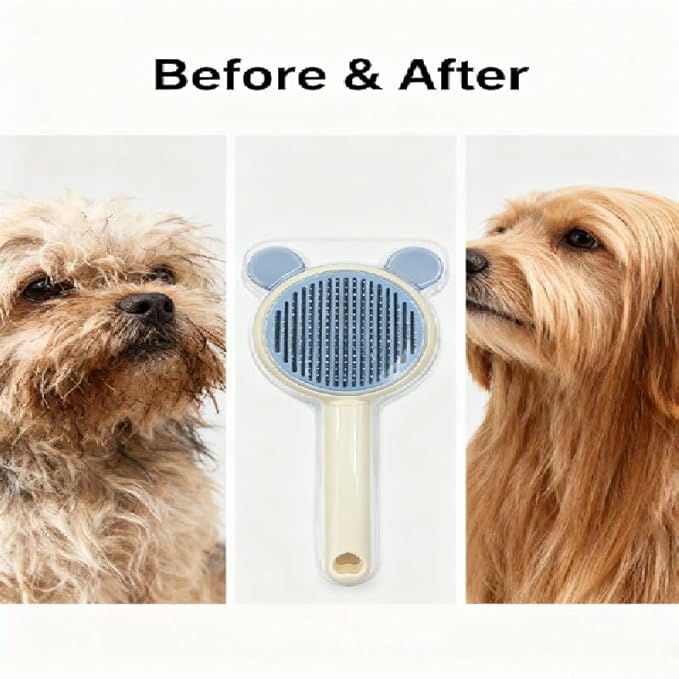 Cat Grooming Brush for Indoor Cats, Suitable for Long-haired or Short-haired Cats, Cat Hair Brush,Dog, Kittens, Rabbits Massage to Remove Loose Fur, Blue