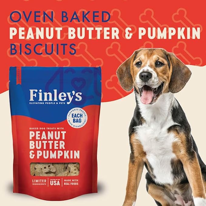 Finley's Peanut Butter & Pumpkin Dog Biscuit Treats, All Natural, Limited Ingredient Dog Treats, 12 Ounce (Pack of 1)