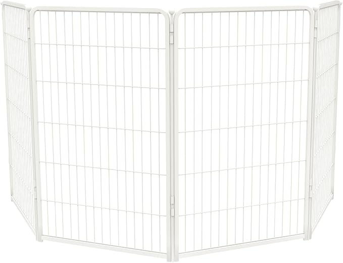 FXW Homeplus Unleashed Indoor Dog Playpen - Stress-Free and Safe Play, Heavy Duty 45 Inch 4 Panels Dog Pen for Large Dogs, White│Patented