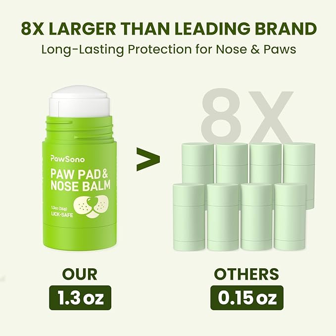 Lick-Safe Dog Paw & Nose Balm with Coconut Oil | Winter Road Salt & Cold Pavement Protector | All-Natural Moisturizer & Soother for Dry, Cracked Pads & Snout | Nose Butter for Bulldogs (1.3 oz / 36 g)