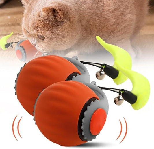 Speedy Tail 3.0 Cat Toy, 2026 New Speedy Tail Interactive Cat Toys for Indoor, Smart Automatic Moving Tail, Cat Toys Ball with Tail Two Speed Adjustment (Orange*2)