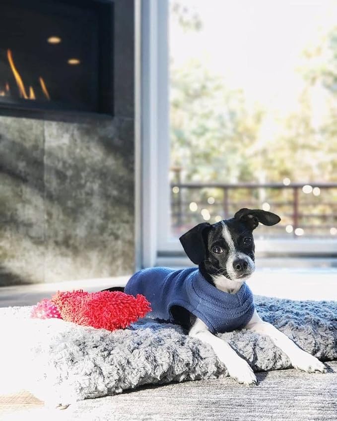 Gooby Stretch Fleece Vest Dog Sweater - Indigo Blue, 2X-Large - Warm Pullover Super Stretchy Fleece Dog Jacket for Small to Large Dogs