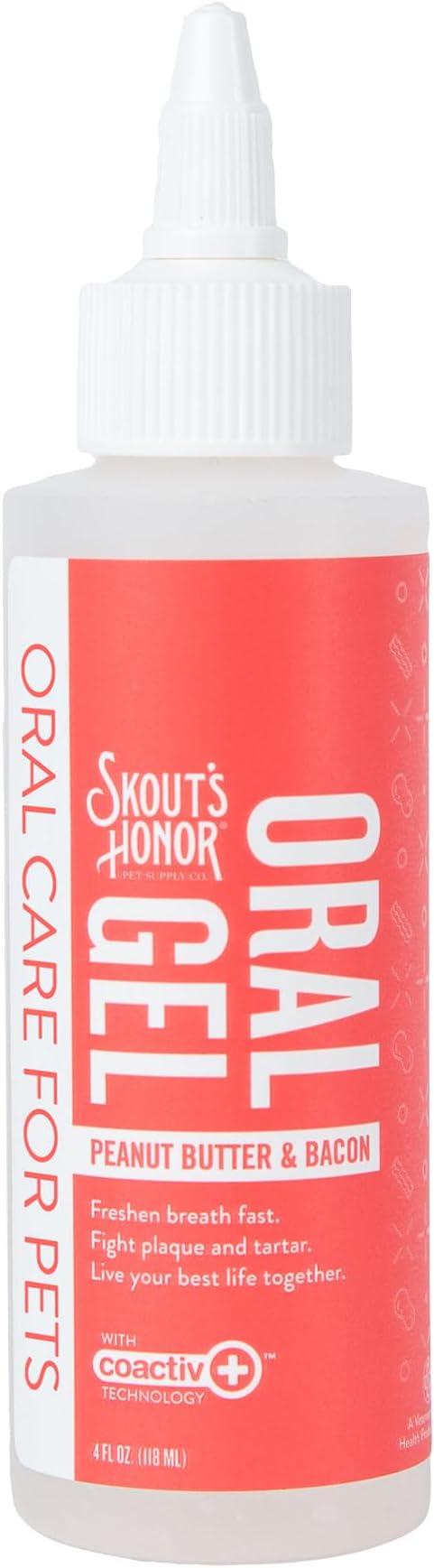 SKOUT'S HONOR Freshens Breath Peanut Butter & Bacon Oral Gel - Fights Plaque and Tartar, Freshens Breath Fast, No Brushing Required, 4 oz