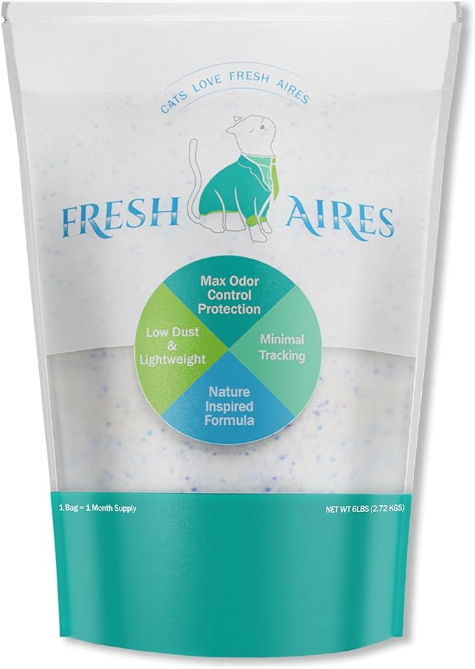 Silica Crystal Cat Litter | Unscented, Lightweight, Non-Clumping, Low Dust & Tracking, Long-Lasting Odor Control Cat Litter for Cats and Kittens | 6 Lb Bag of Crystal Litter