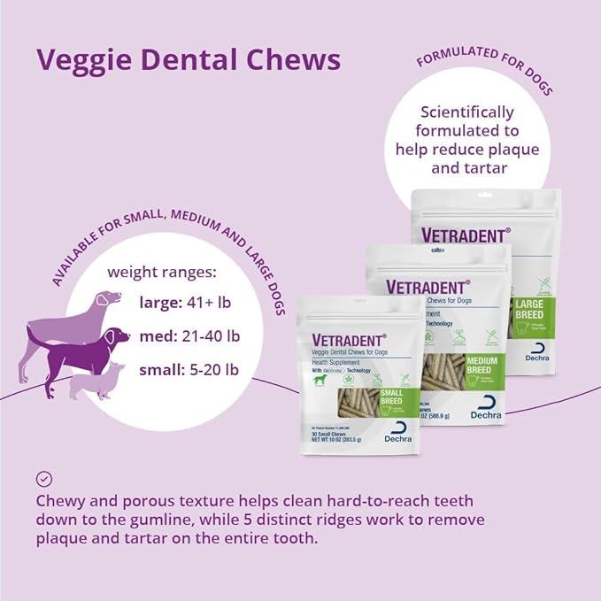Vetradent® Veggie Dental Chews for Medium Dogs